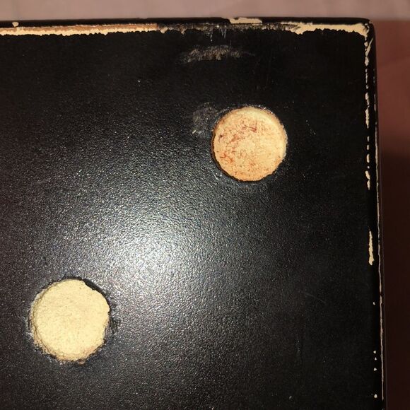 Dice Cube Black Ivory Shabby Shic Wooden Trinket Keepsake Box - Picture 13 of 13